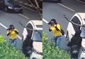 CCTV: Pengendara Mobil Emosi, Wanita Ditabrak Hingga Tercepit!
