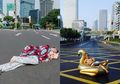 (Foto) Rayakan Kosongnya Jakarta yang Ditinggal Mudik, Orang-orang Ini Berfoto di Tengah Jalan dengan Gaya Kocak