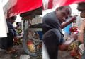 Taktik Licik Seorang Pedagang Buah, Semprot Anggur Hijau dengan Cat Merah