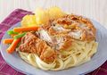 Fetucini Ayam Krispi, Sajian Pasta dengan Toping Unik Super Lezat