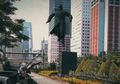 Viral! Patung Jenderal Sudirman Hidup Menghentikan Mobil yang Masuk ke Busway!