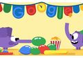 Sambut Tahun Baru 2019, Google Doodle Tampilkan Animasi Gajah Ungu. Gemas!