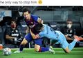VIDEO - Detik-detik Lionel Messi Dipeluk Kapten Leganes hingga Jatuh