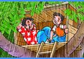 Paman Kikuk, Husin, dan Asta: Piknik di Rumah Pohon