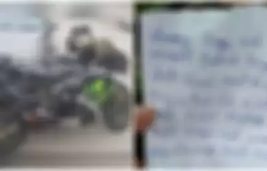 Pencuri meninggalkan surat untuk pemilik motor yang sepeda motornya ia curi.