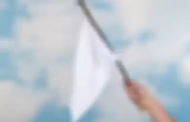 Ilustrasi mengibarkan bendera putih