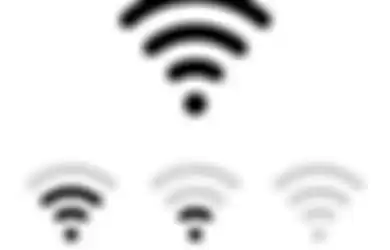Indicator wifi communication set in black color on a white background
