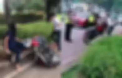 Remaja merusak motornya sendiri saat ditilang polisi