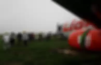 Pesawat Lion Air JT714 jurusan Jakarta-Pontianak tergelincir di Bandara Supadio, Sabtu (16/2/2019). 