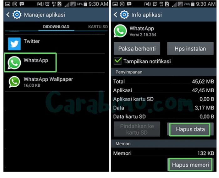 hapus data di whatsapp