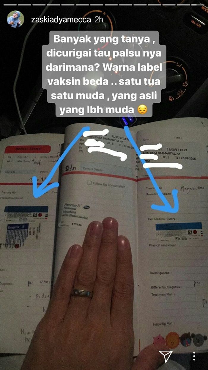 Zaskia Mecca mengungkap perbedaan vaksin asli dan palsu