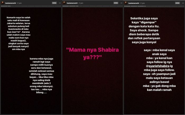 status instagram Tsania Marwa