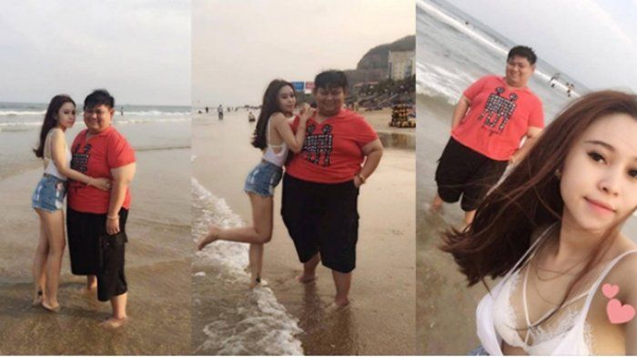 gadis cantik dan pacar gendut