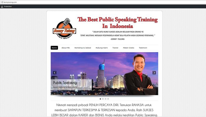 Situs public speaking yang dikelola Sonny Tulung