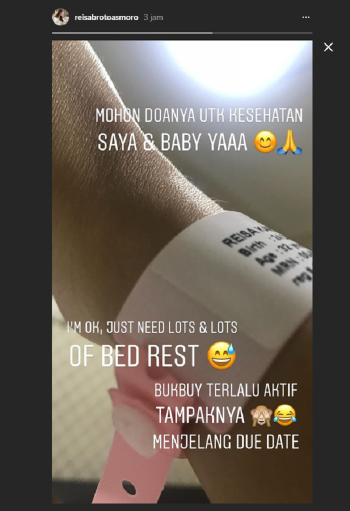 Unggahan instastory dr. Reisa