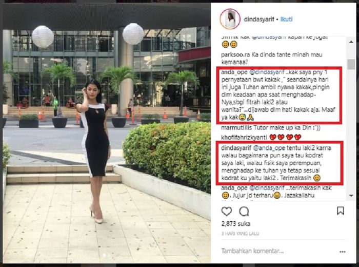 instagram Dinda Syarif