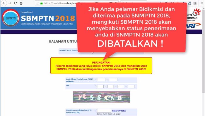 Tutorial Pendaftaran SBMPTN 2018