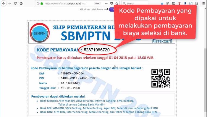 Tutorial Pendaftaran SBMPTN 2018