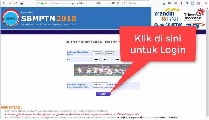 Tutorial Pendaftaran SBMPTN 2018