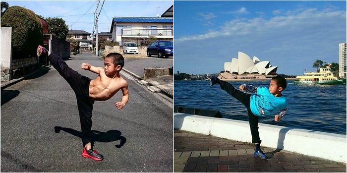 Tubuh Ryusei sangat lentur dan bisa menendang ke atas dengan pose sempurna