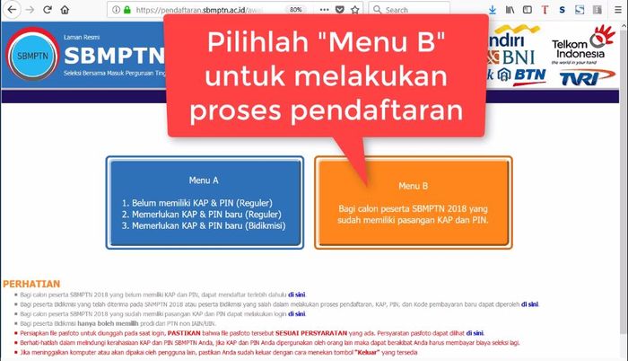 Tutorial Pendaftaran SBMPTN 2018