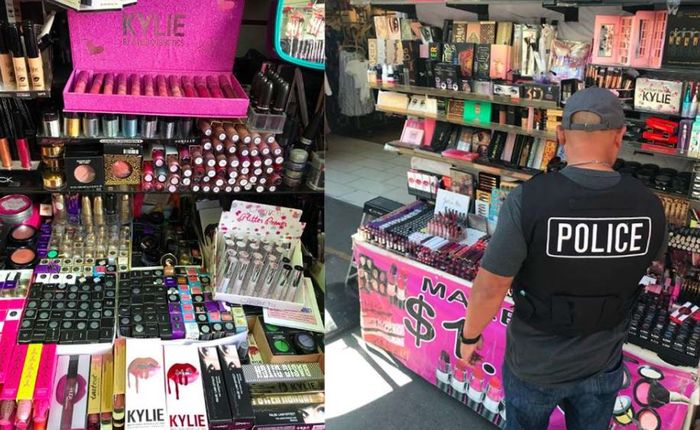 Polisi memeriksa kosmetik di toko-toko LA.