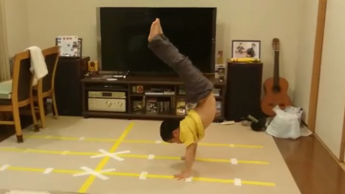 Begini gaya Ryusei saat sedang berlatih
