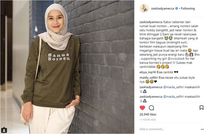 Postingan Zaskia Adya Mecca