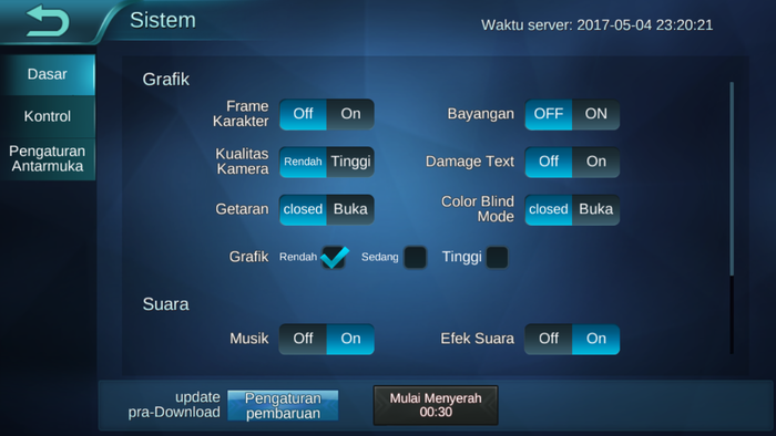Settting grafis Mobile Legends