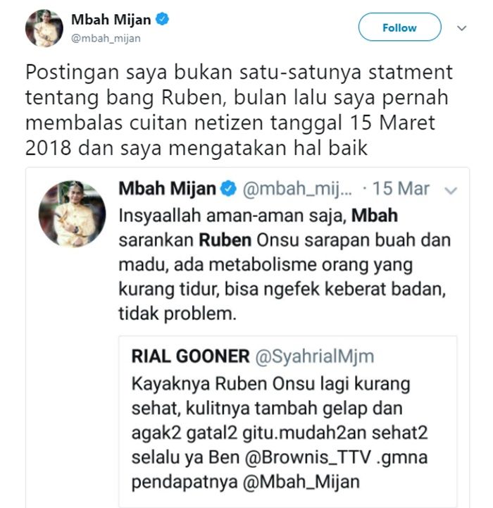 Tweet Mbah Mijan