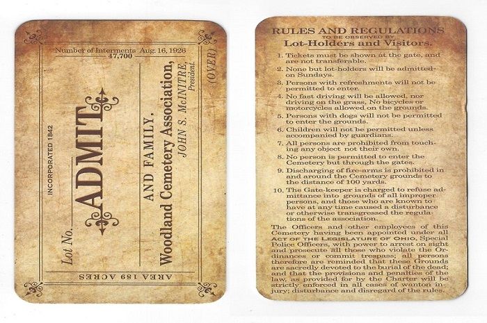 Tiket masuk ke pemakaman