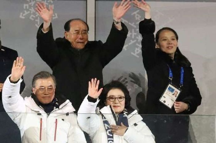 Kim Yo Jong saat menghadiri Olimpiade Musim Dingin 2018