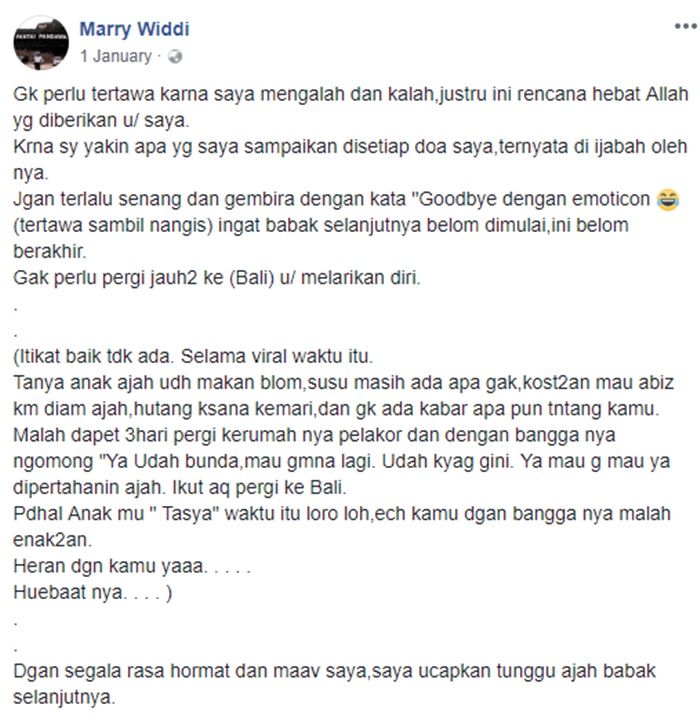 Postingan Marry Widdi