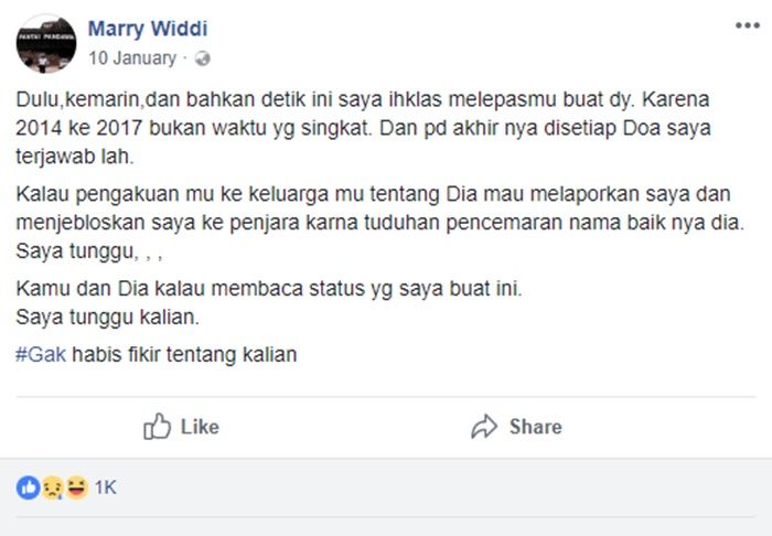 Postingan Marry Widdi