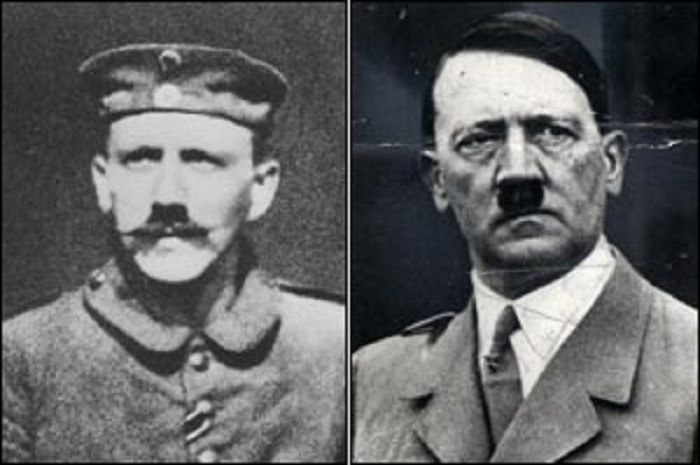 Kumis gaya Kaisebart (kanan) Adolf Hitler