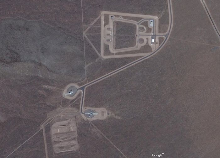 Satu bagian Area 51 dilihat dari Google Earth
