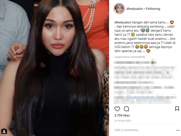 Unggahan instagram Deddy Salon