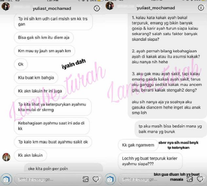 Chat Yulia dan Ghaniya