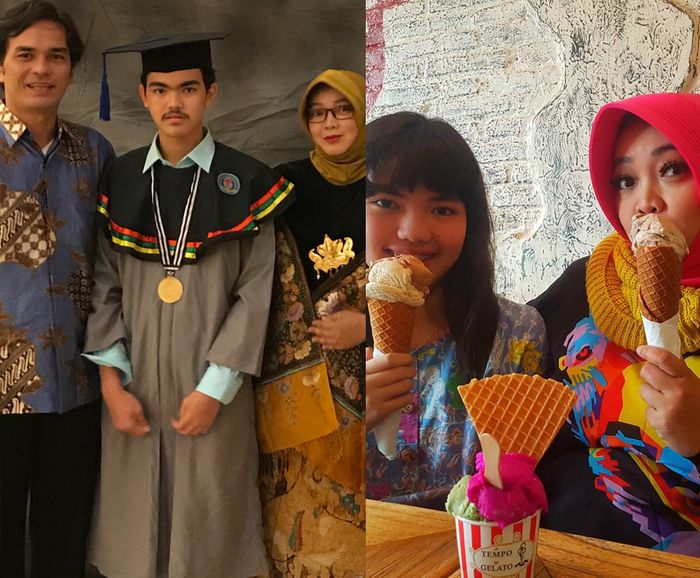 Rina selalu menyempatkan untuk berkumpul bersama kedua anaknya