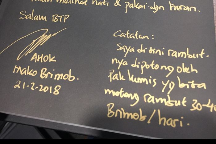 pengakuan Ahok tentang tukang potong rambutnya di Mako Brimob