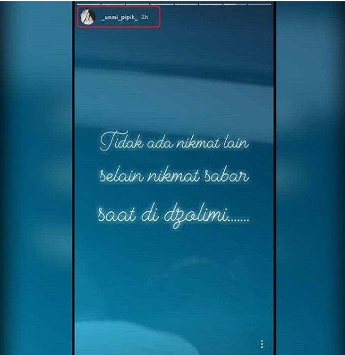 Tangkap layar curhatan Ummi Pipik yang bikin warganet gagal fokus