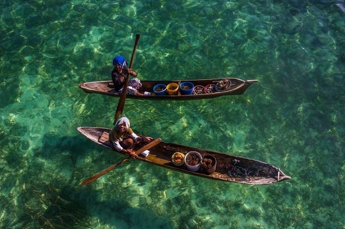 Salah satu foto orang Bajau dari atas