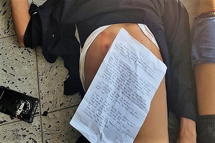 Surat terduga teroris di Mapolda Riau