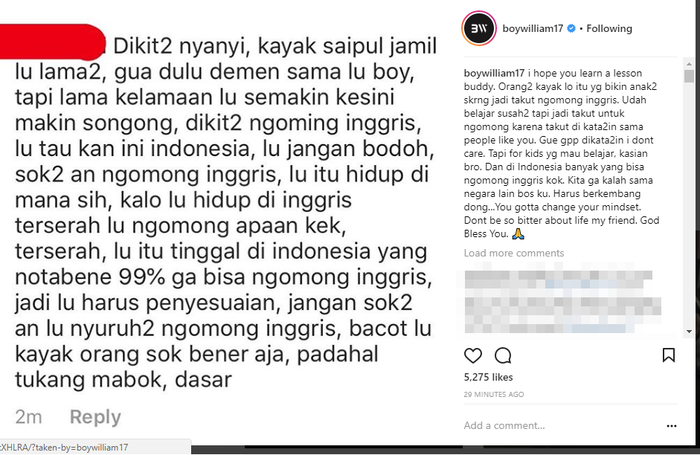 Unggahan Boy William