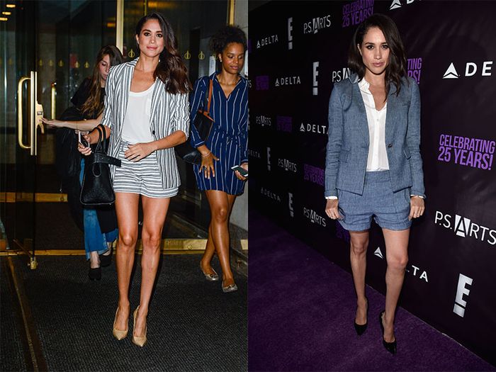 Meghan Markle kenakan trouser suit