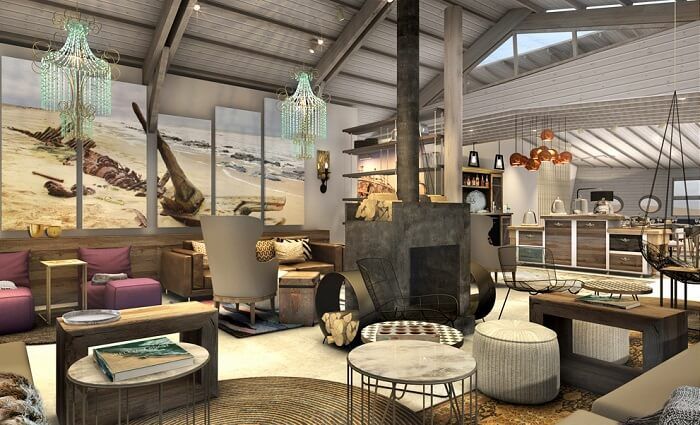 desain interior kamar Shipwreck Lodge