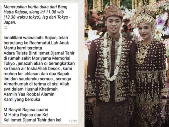 Kabar Duka, Menantu Hatta Rajasa, Adara Taista Meninggal Dunia di Tokyo
