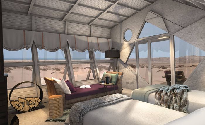 ilustrasi desain kamar Shipwreck Lodge
