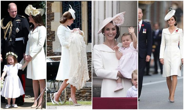 Kate Middleton tertangkap kamera sudah mengenakan coat dress rancangan Alexander McQueen ini sebanya