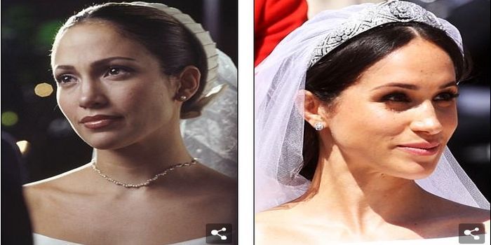 Warganet merasa melihat J.Lo dalam gaun pengantin Meghan.